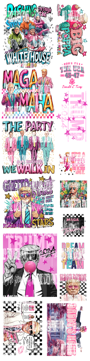 Trump Color Splash- Dtf Gang Sheet  Hot Peel – Wild Tribe Screen Prints Llc