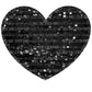 Black faux sequin heart