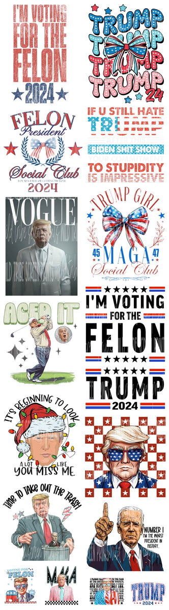 Trump #3 DTF Gang Sheet/ HOT PEEL / RTS – Wild Tribe Screen Prints LLC