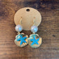 Sea shell blue  star fish earrings