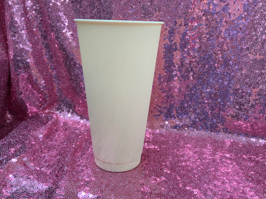 Nude  plastic cup (lid and straw included )