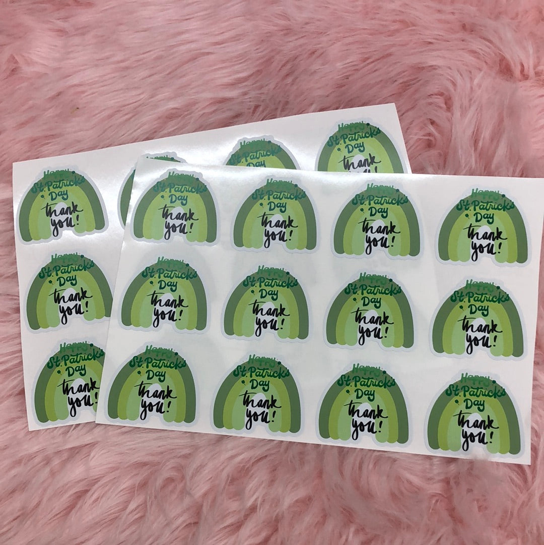 St.Patrick’s day packing stickers set of 24 -2inches