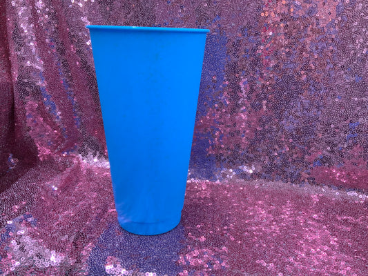 Aqua plastic  cup (lid and straw included )