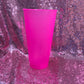 Wild pink plastic  cup (lid and straw included )