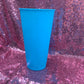 Baby blue plastic  cup (lid and straw included )
