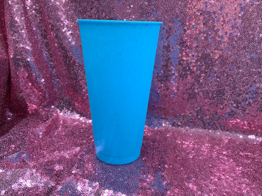 Baby blue plastic  cup (lid and straw included )