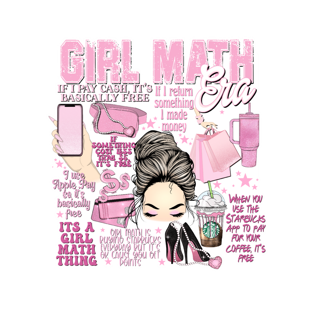 Girl Math Vinyl Decal Wild Tribe Screen Prints LLC