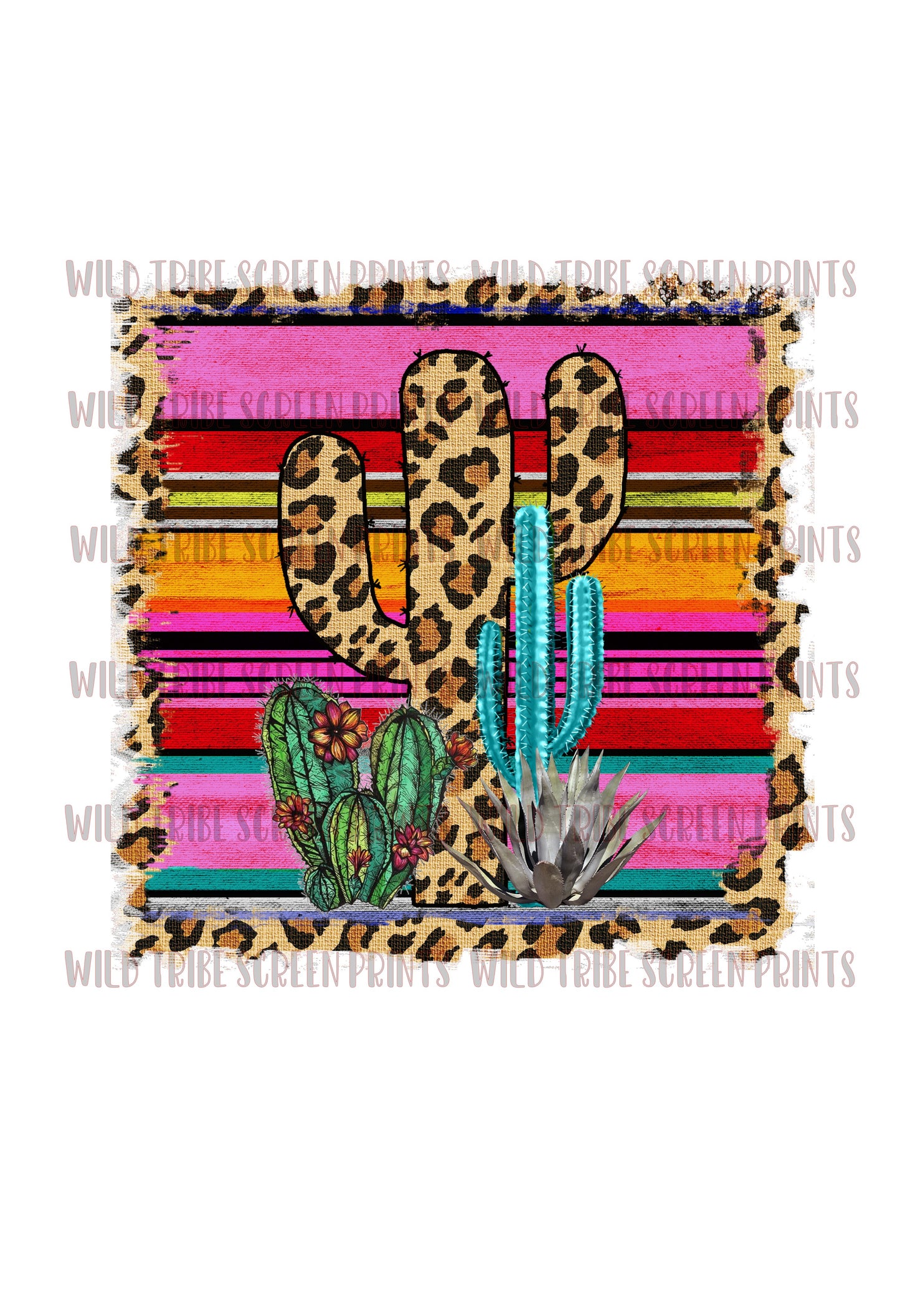 Cheetah and serape cactus