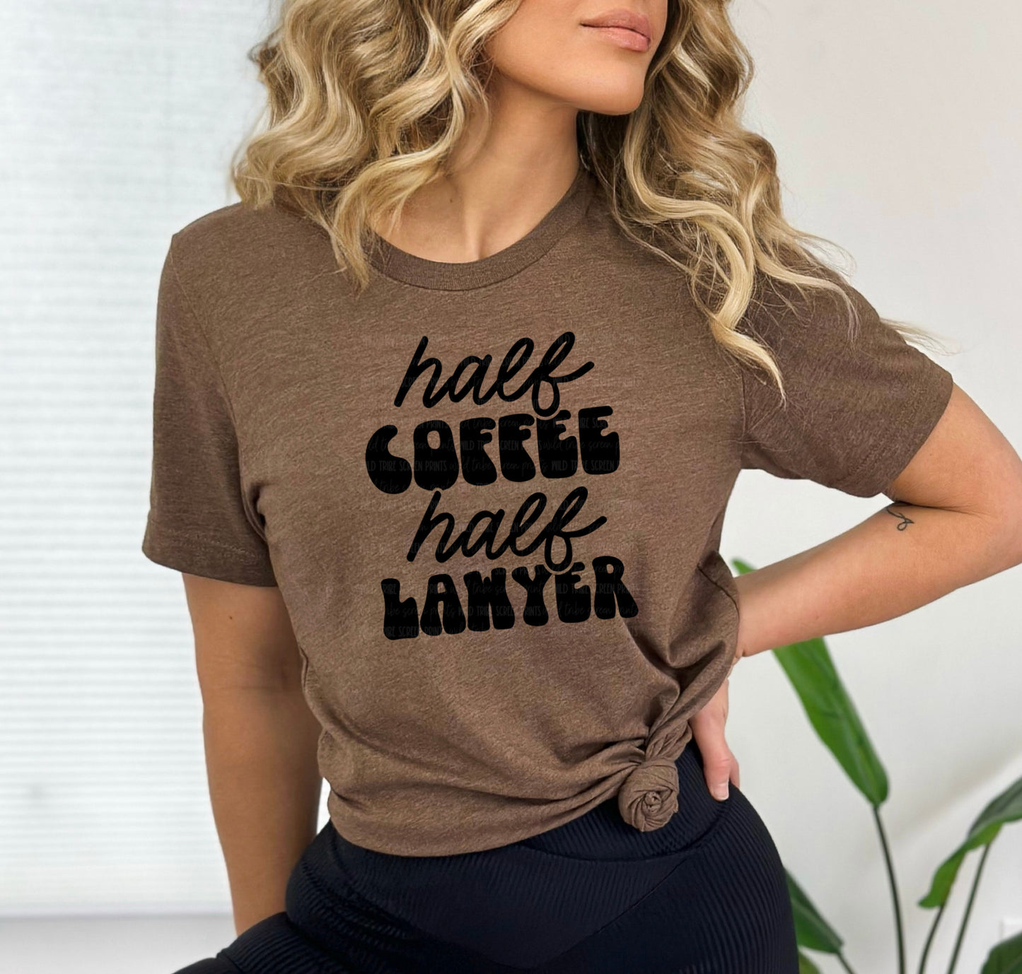 Half Coffee Half Lawyer-SINGLE COLOR-Black